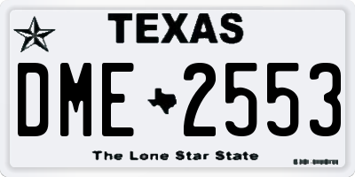 TX license plate DME2553