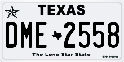 TX license plate DME2558