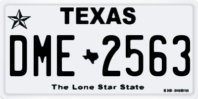 TX license plate DME2563