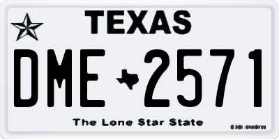 TX license plate DME2571