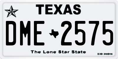 TX license plate DME2575