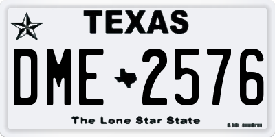 TX license plate DME2576
