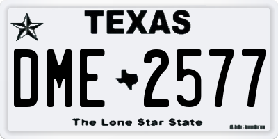TX license plate DME2577