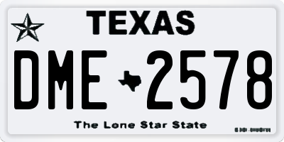 TX license plate DME2578