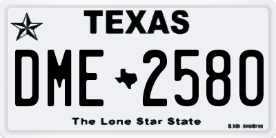 TX license plate DME2580