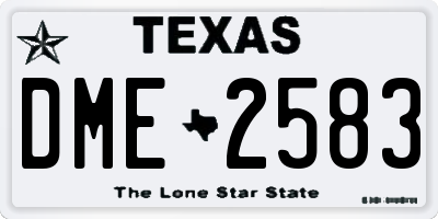 TX license plate DME2583