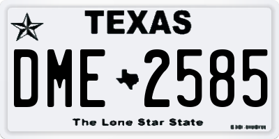 TX license plate DME2585