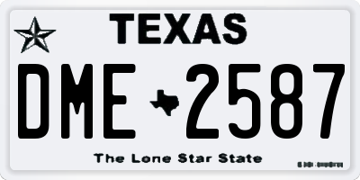 TX license plate DME2587