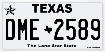TX license plate DME2589