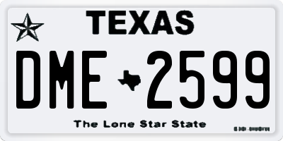TX license plate DME2599