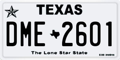 TX license plate DME2601
