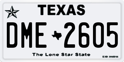 TX license plate DME2605