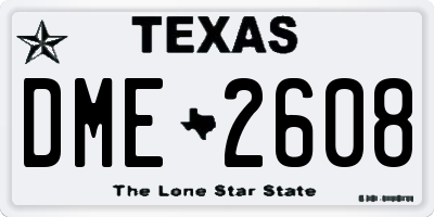 TX license plate DME2608