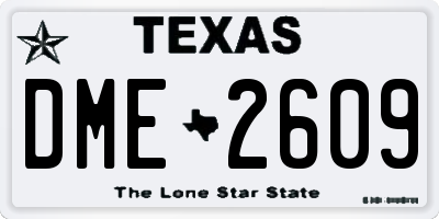 TX license plate DME2609