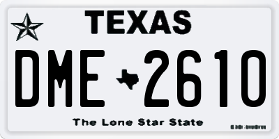 TX license plate DME2610