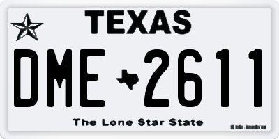 TX license plate DME2611