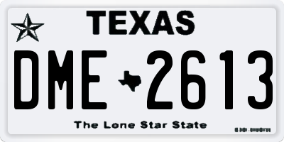 TX license plate DME2613