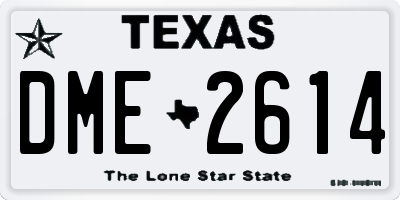 TX license plate DME2614