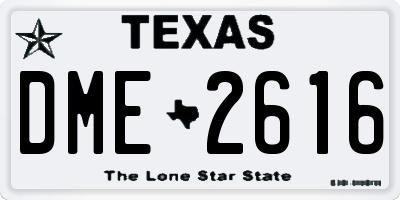 TX license plate DME2616