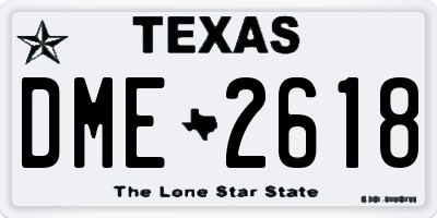 TX license plate DME2618