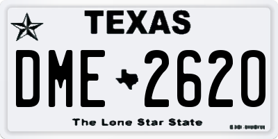 TX license plate DME2620