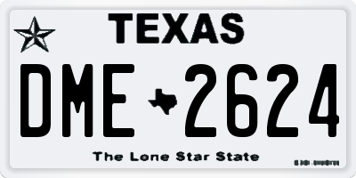 TX license plate DME2624