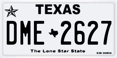 TX license plate DME2627