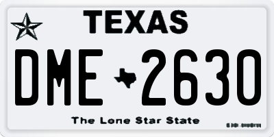 TX license plate DME2630