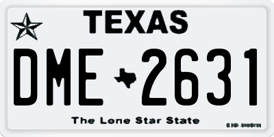 TX license plate DME2631