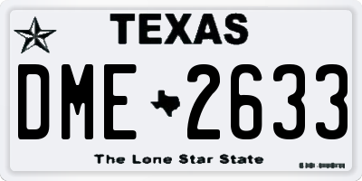 TX license plate DME2633
