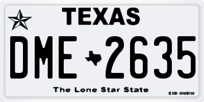 TX license plate DME2635
