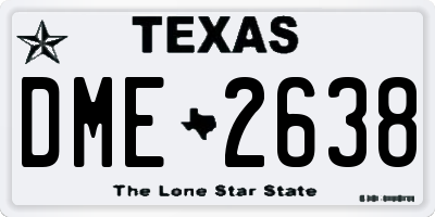 TX license plate DME2638