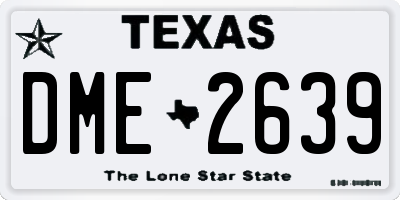 TX license plate DME2639