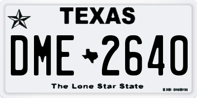 TX license plate DME2640