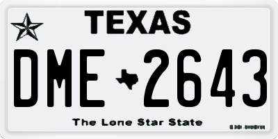 TX license plate DME2643