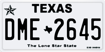 TX license plate DME2645