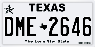 TX license plate DME2646