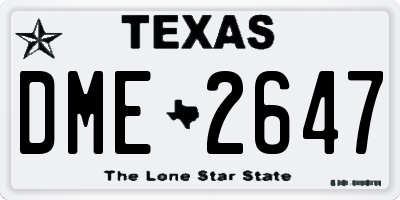 TX license plate DME2647