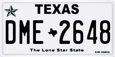 TX license plate DME2648