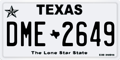 TX license plate DME2649