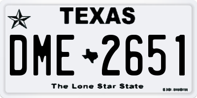 TX license plate DME2651