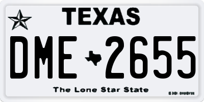 TX license plate DME2655