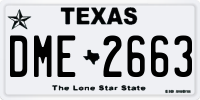TX license plate DME2663
