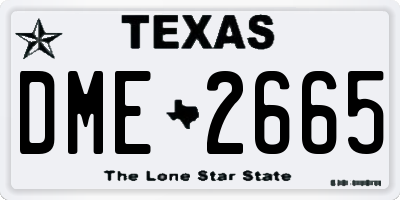TX license plate DME2665