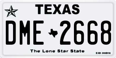 TX license plate DME2668