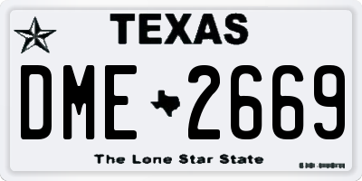 TX license plate DME2669