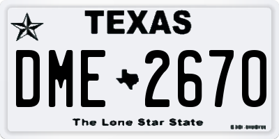 TX license plate DME2670