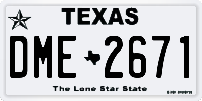 TX license plate DME2671