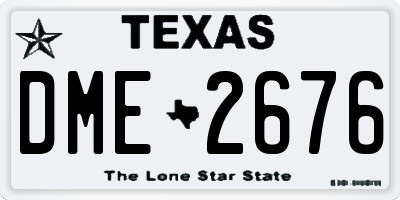 TX license plate DME2676