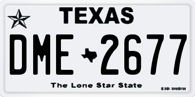 TX license plate DME2677